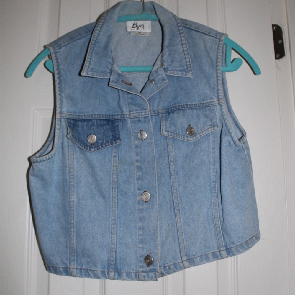 Vintage denim vest with art